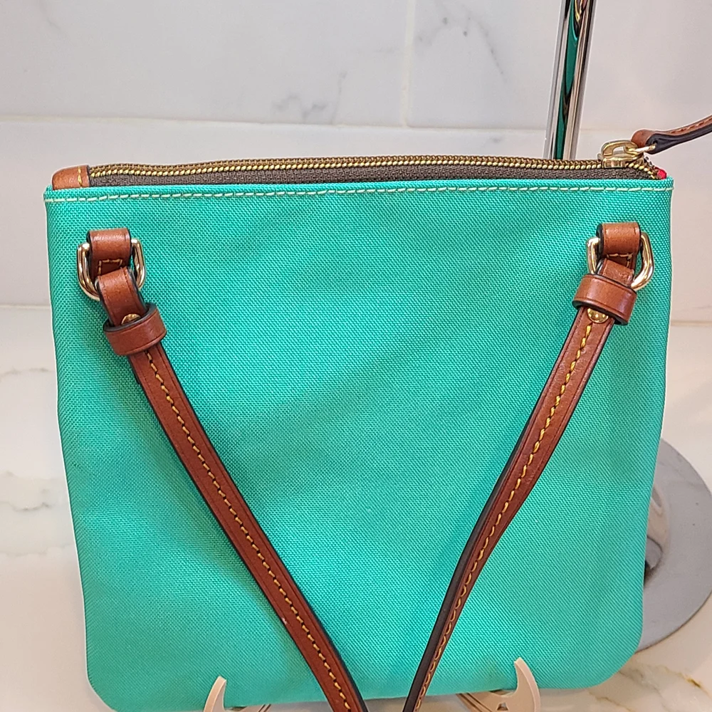Dooney & Bourke Teal and Brown Crossbody Bag